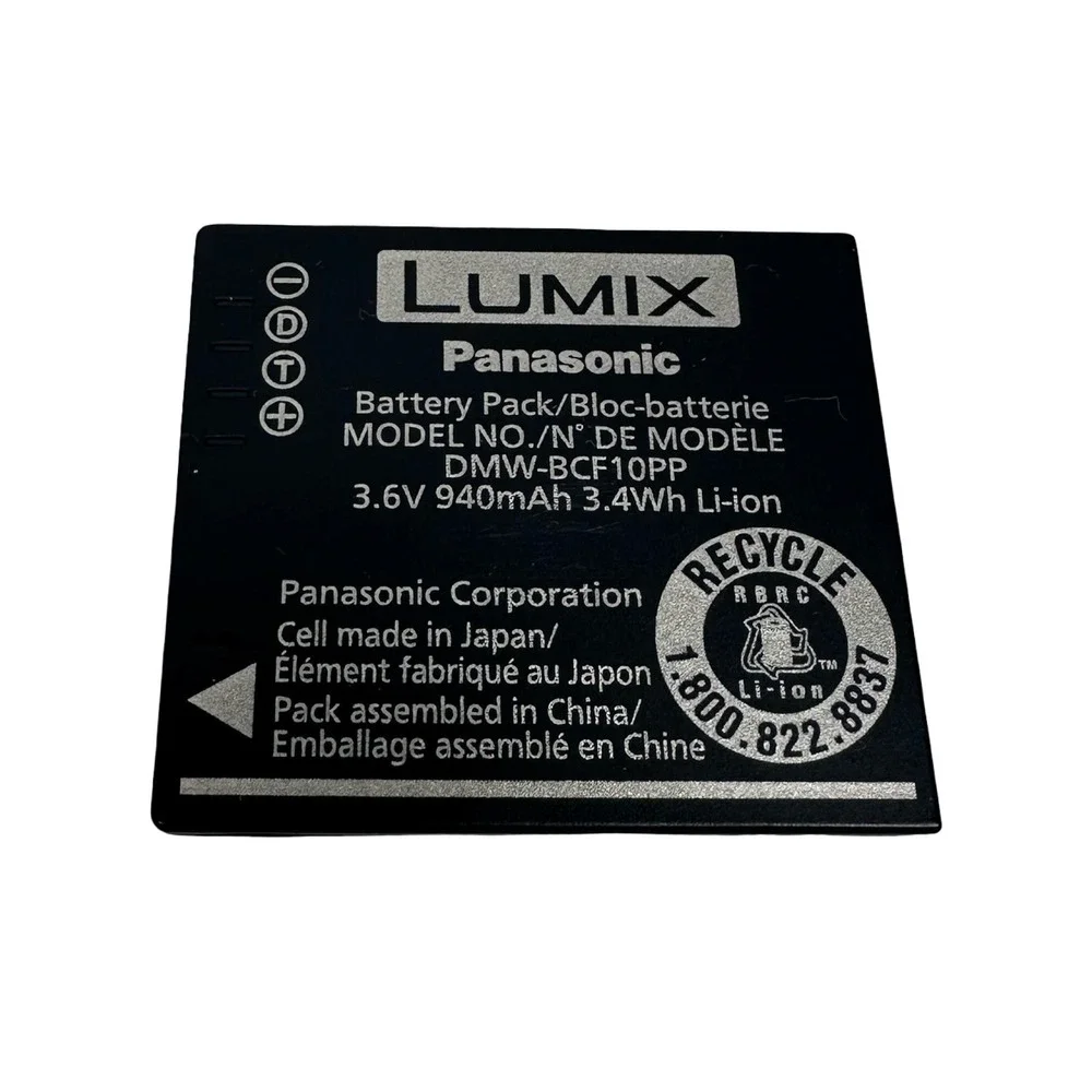 Panasonic Lumix DMC-FP8 12.1MP Digital Camera Black Leica Lens Charger Battery